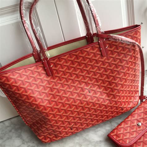 red Goyard tote bag